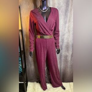 Elegant Burgundy Jumpsuit